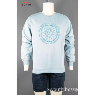 Men's crew neck sweatshirt without hood